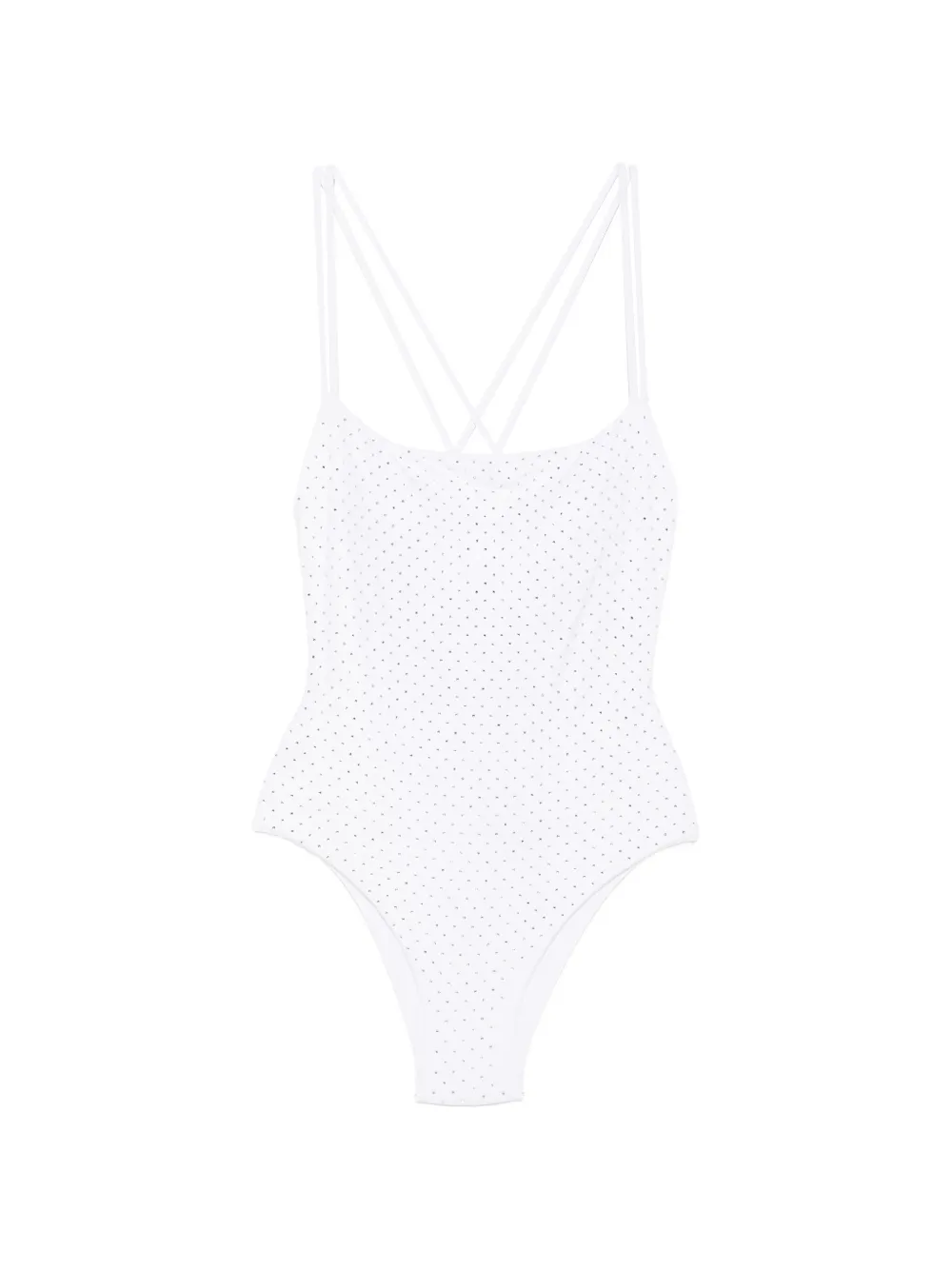 Fisico crystal-embellished swimsuit - Bianco