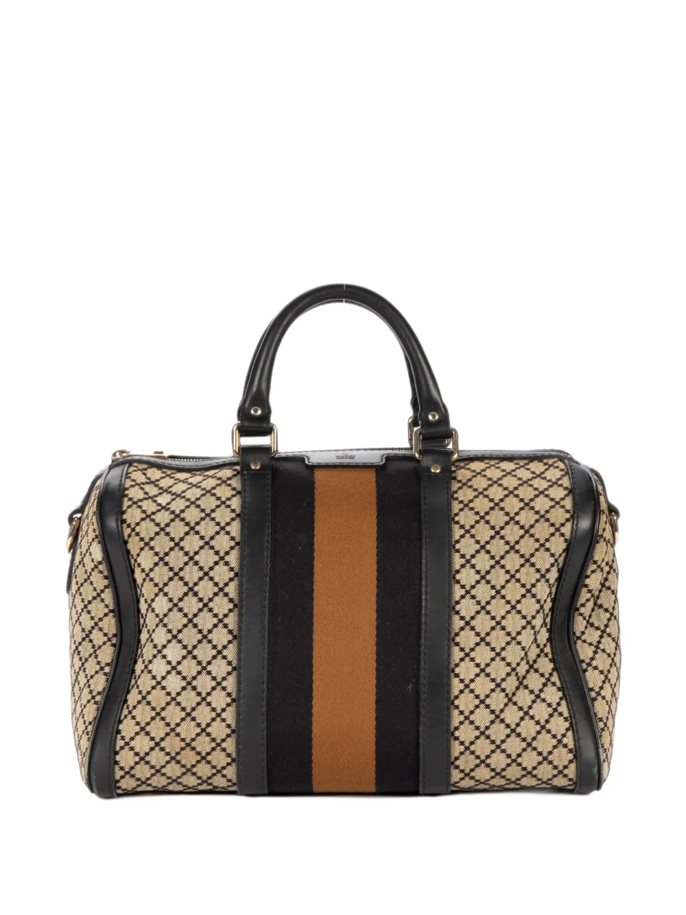 Gucci Pre-Owned sac Boston Diamante à bande Web - Tons neutres