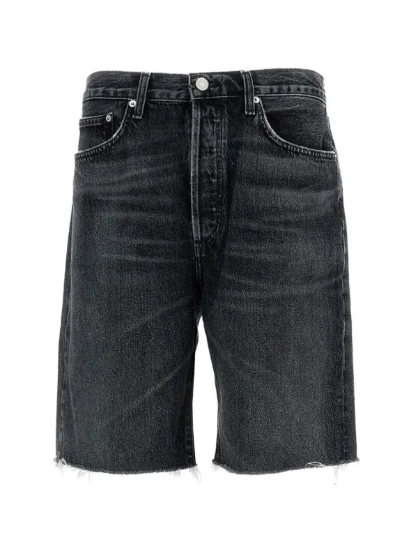 Agolde Anson Buttoned Shorts in Black