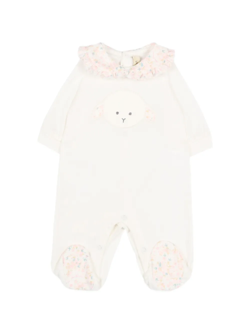 Le Boo Beebè ruffled appliqué babygrow - Weiß