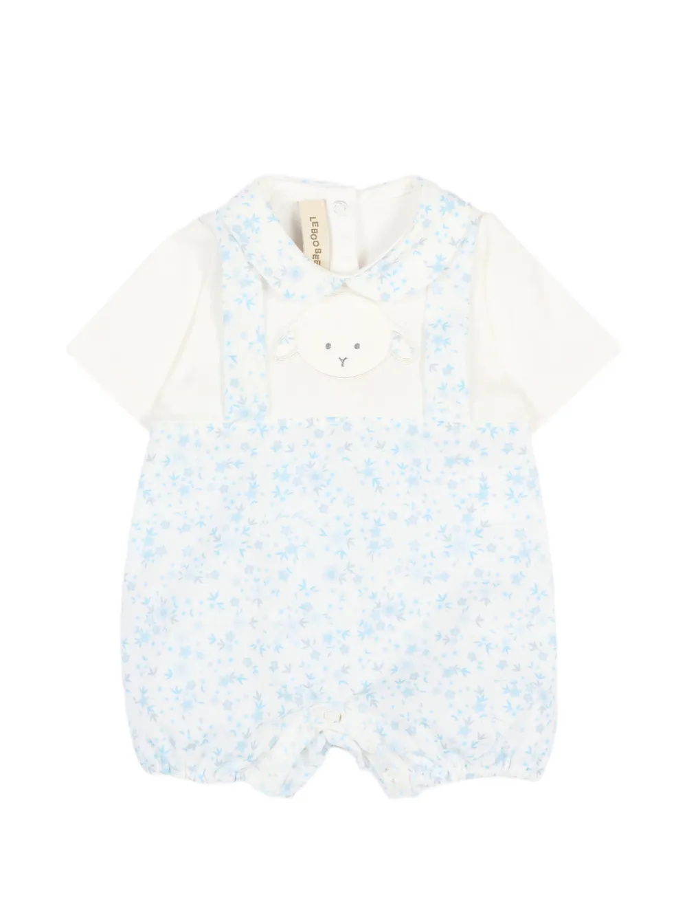 Le Boo Beebè Romper met bloe print Wit