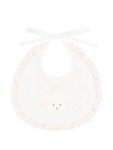 Le Boo Beebè ruffled lamb appliqué bib