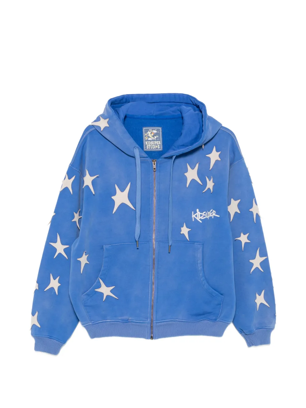 KidSuper star-patchwork washed hoodie - Blu