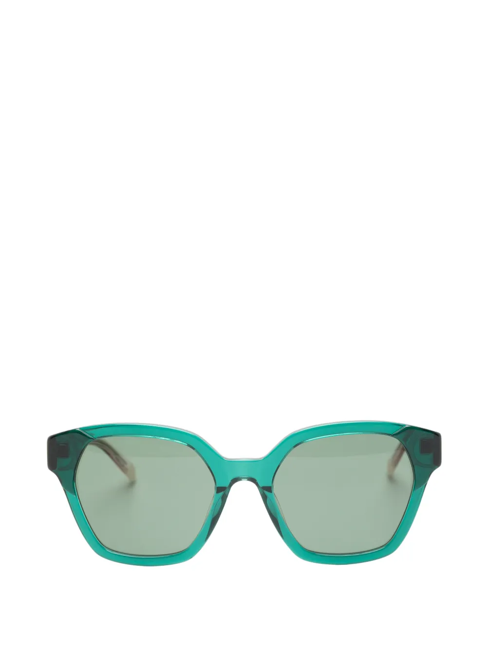 Benetton Marro Geometric-frame Sunglasses In Green