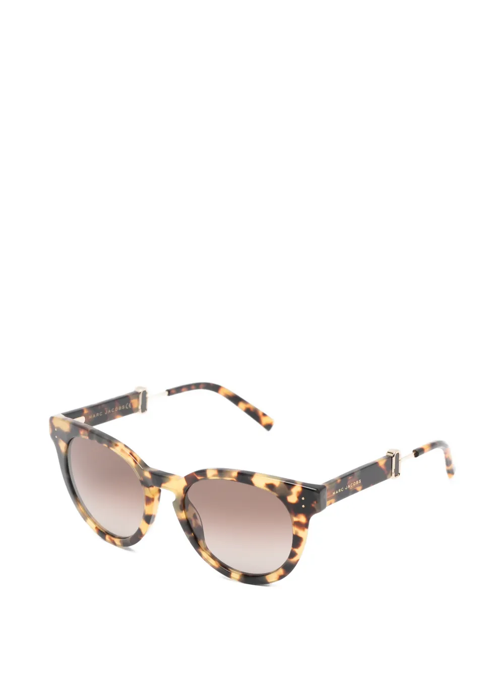 Marc Jacobs Eyewear Zonnebril met rond montuur en schildpadschild-design Bruin