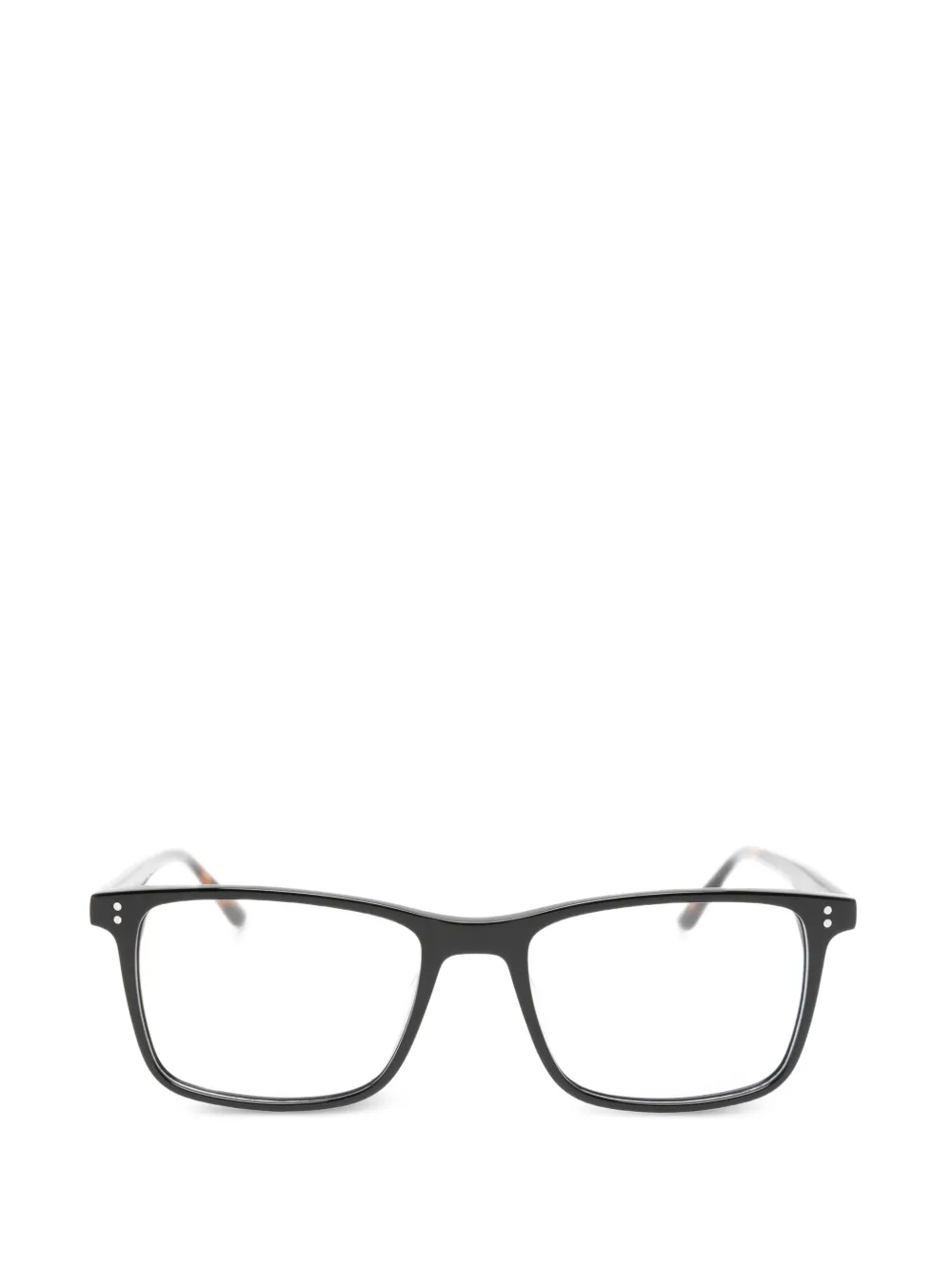 CHARLES STONE tortoiseshell-effect rectangle-frame glasses - Schwarz