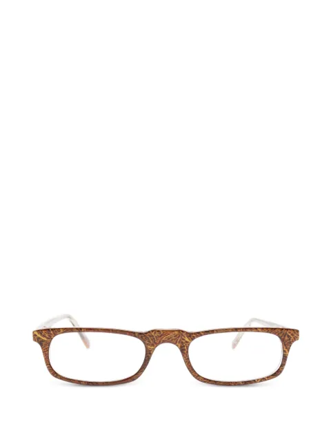 Sociel patterned rectangle-frame glasses