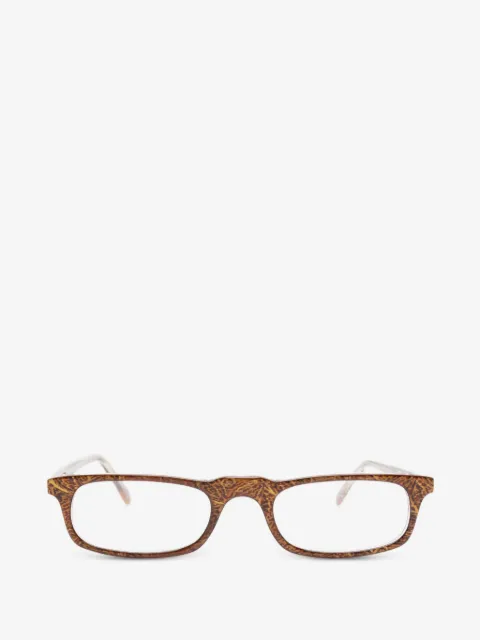 Sociel patterned rectangle-frame glasses