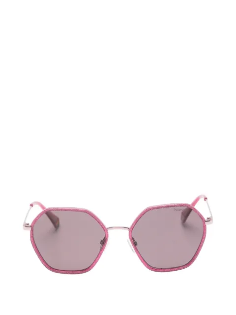 Polaroid glitter-effect geometric-frame sunglasses