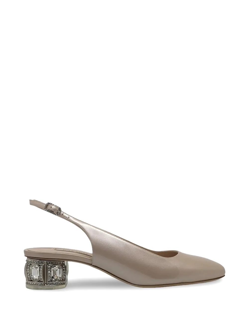 Casadei crystal-embellished slingback pumps Beige