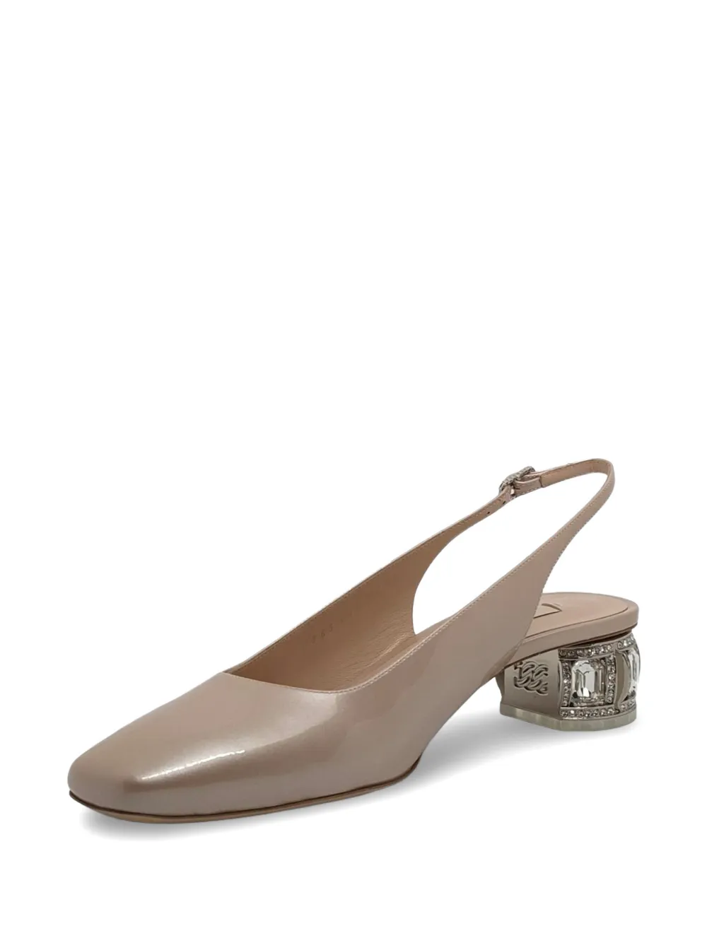 Casadei crystal-embellished slingback pumps Beige