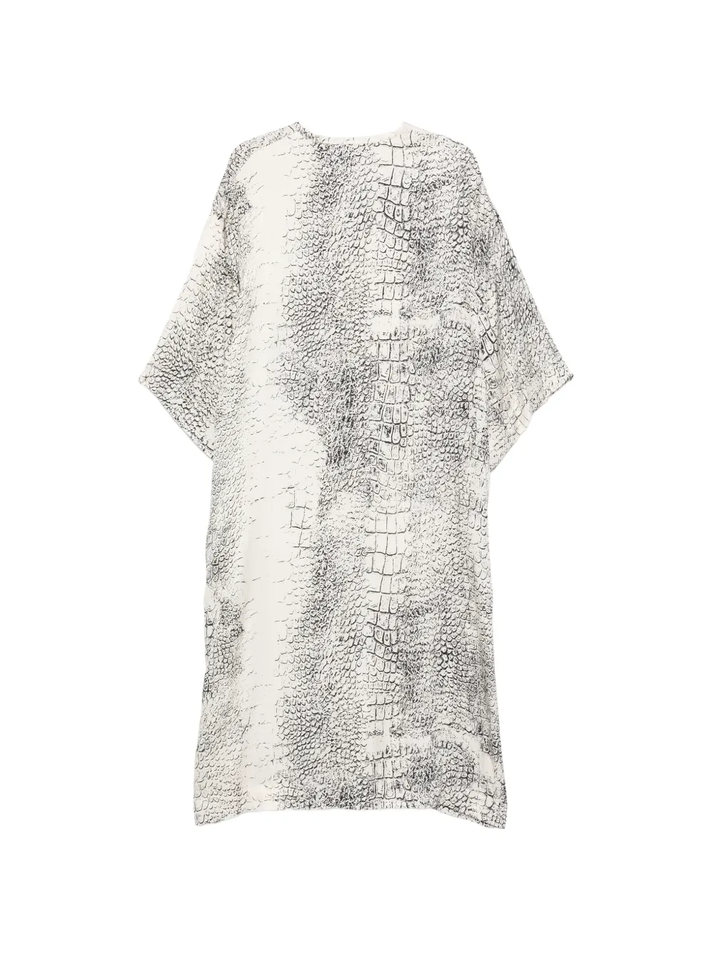 Nude Maxi-jurk met print en V-hals Beige