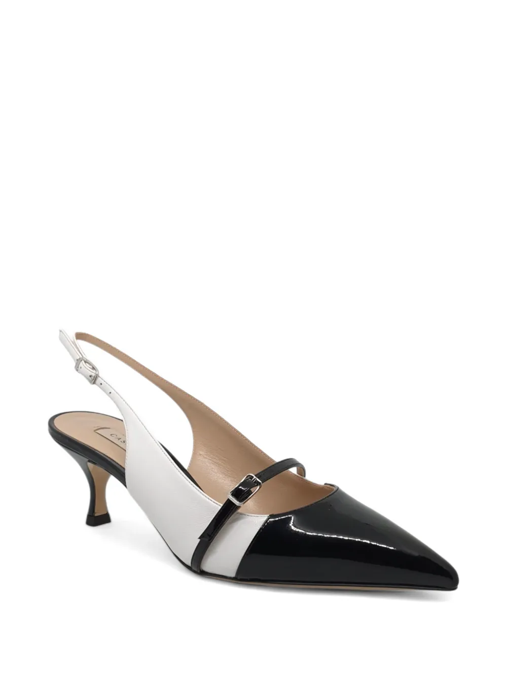 Casadei Winnie buckled slingback pumps Wit