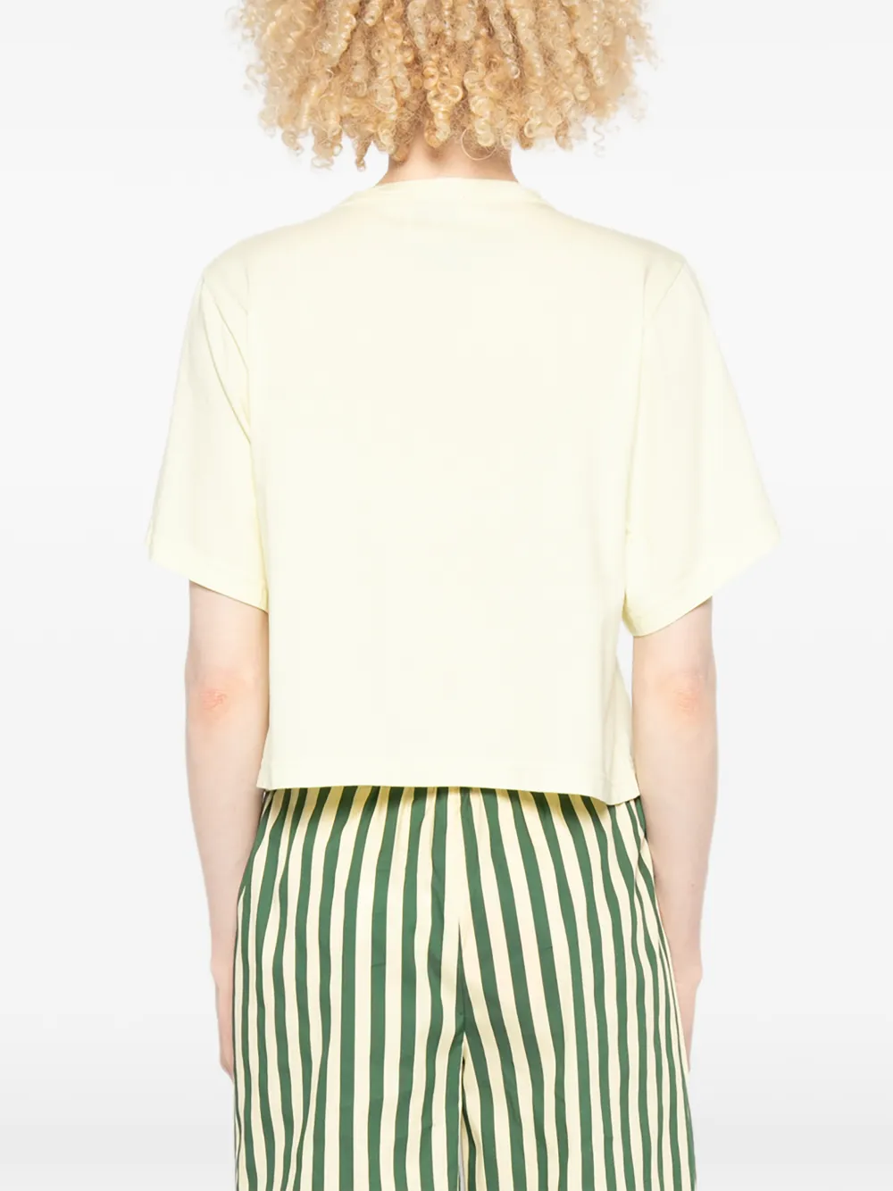 Forte T-shirt met geborduurde bloemen Geel