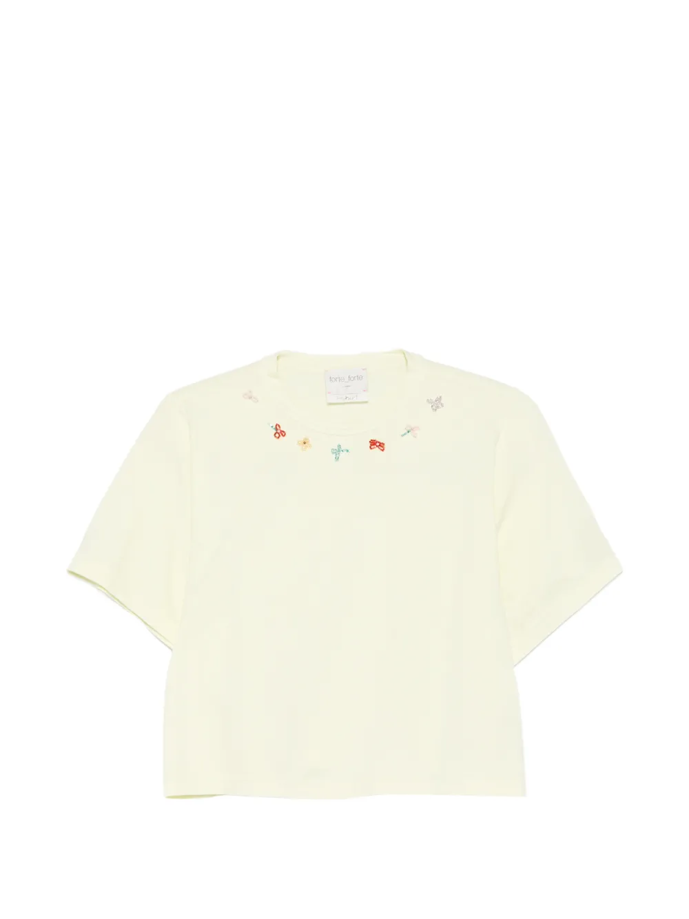 Forte Forte floral-embroidered T-shirt - Giallo