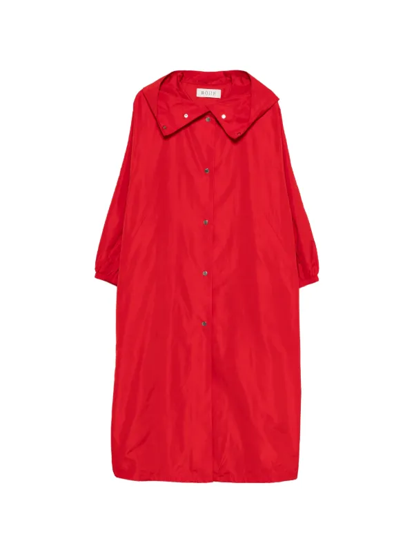 Róhe Oversized Hooded Snap-button Coat in Red