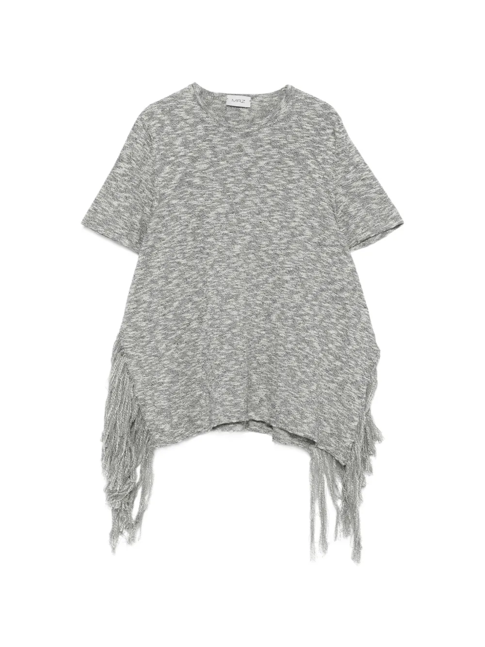 Mrz Fringed T-shirt In Gray