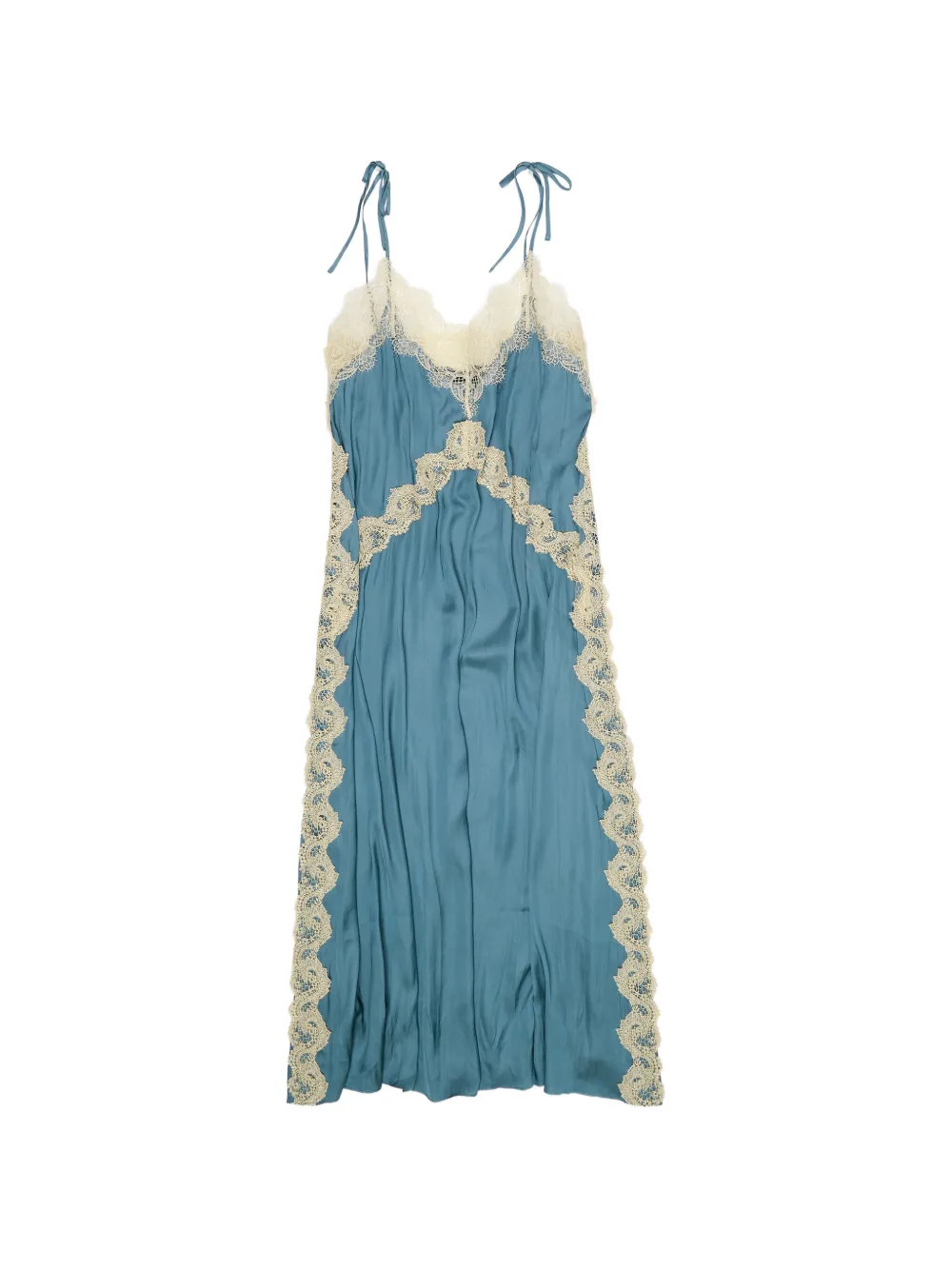 Bimba y Lola lace trim midi dress - Blu