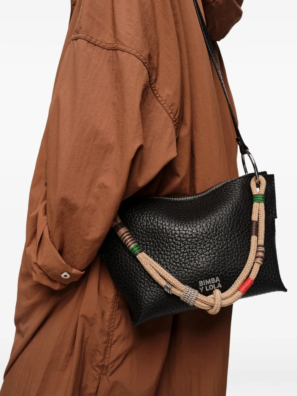 Bimba y Lola Mini-tas met handvat van touw Zwart