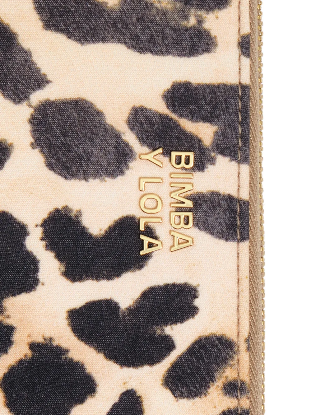 Bimba y Lola Portemonnee met luipaardprint en rits Beige