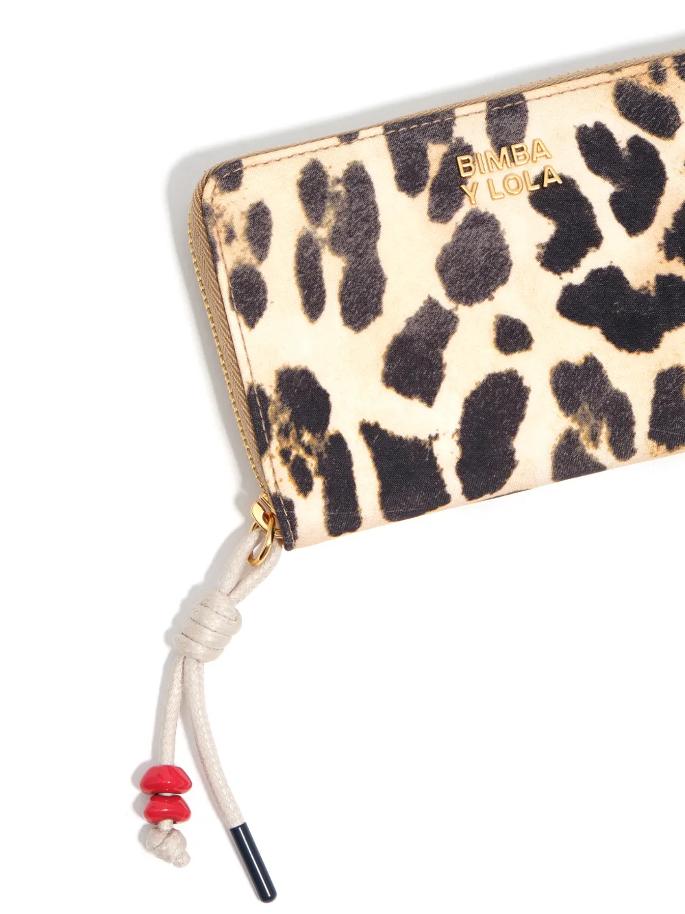 Bimba y Lola Portemonnee met luipaardprint en rits Beige