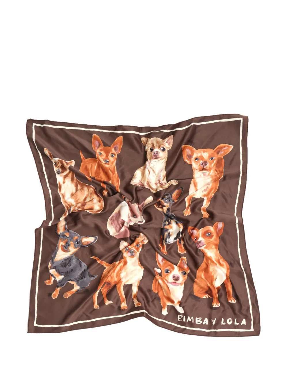 BIMBA Y LOLA Sjaal met chihuahuas-print Bruin