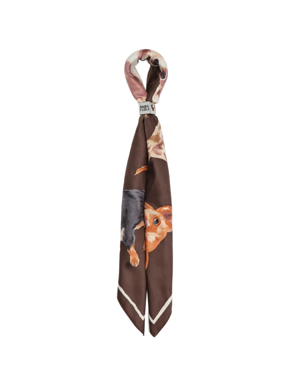 BIMBA Y LOLA Sjaal met chihuahuas-print Bruin