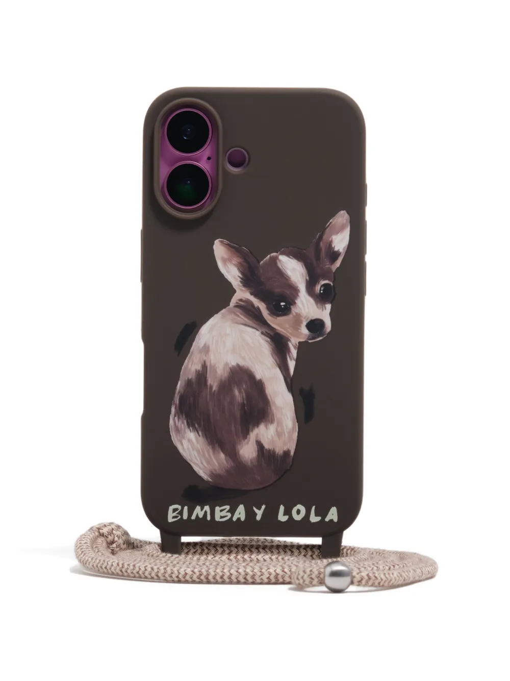 Bimba y Lola dog charm iphone 16 case - Marrone