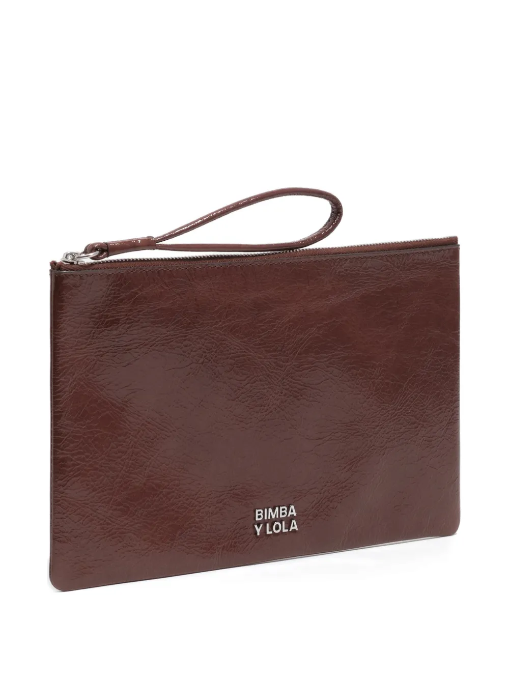 Bimba y Lola wristlet zip cow leather wallet - Marrone