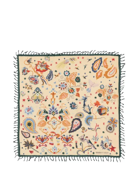 Bimba y Lola floral print fringed scarf