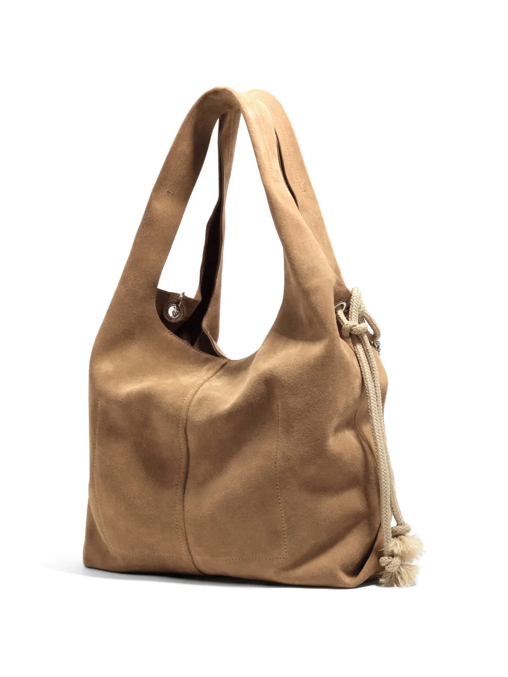 BIMBA Y LOLA Schoudertas met trekkoord en ketting Beige