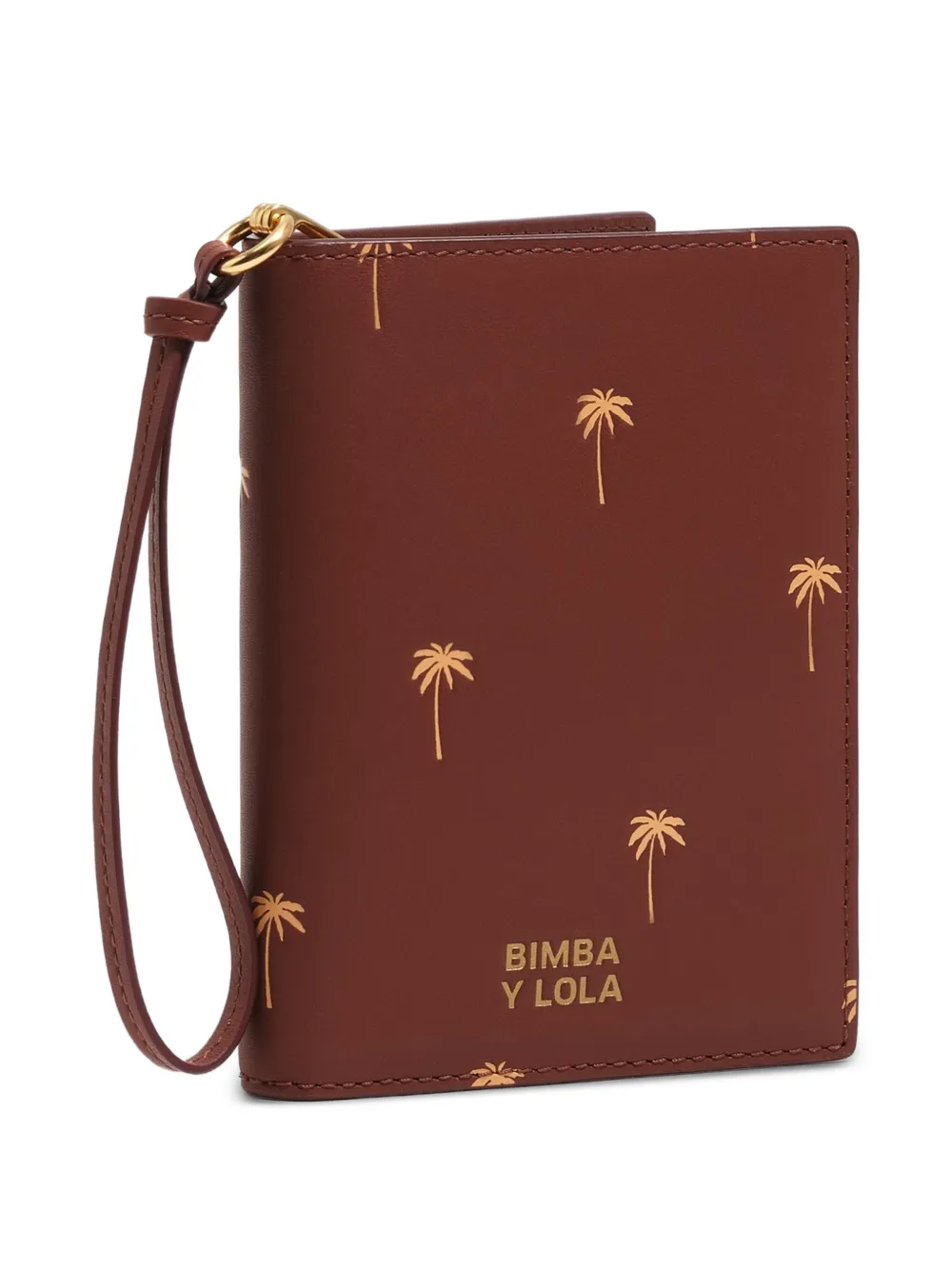 Bimba y Lola palm-tree print passport cover - Braun