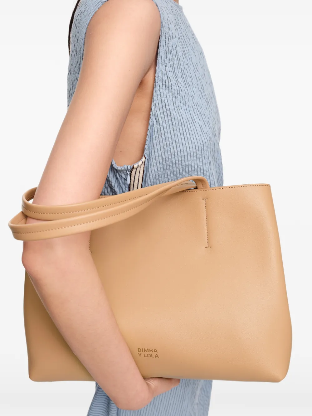 BIMBA Y LOLA Medium shopper met handvat en band Beige