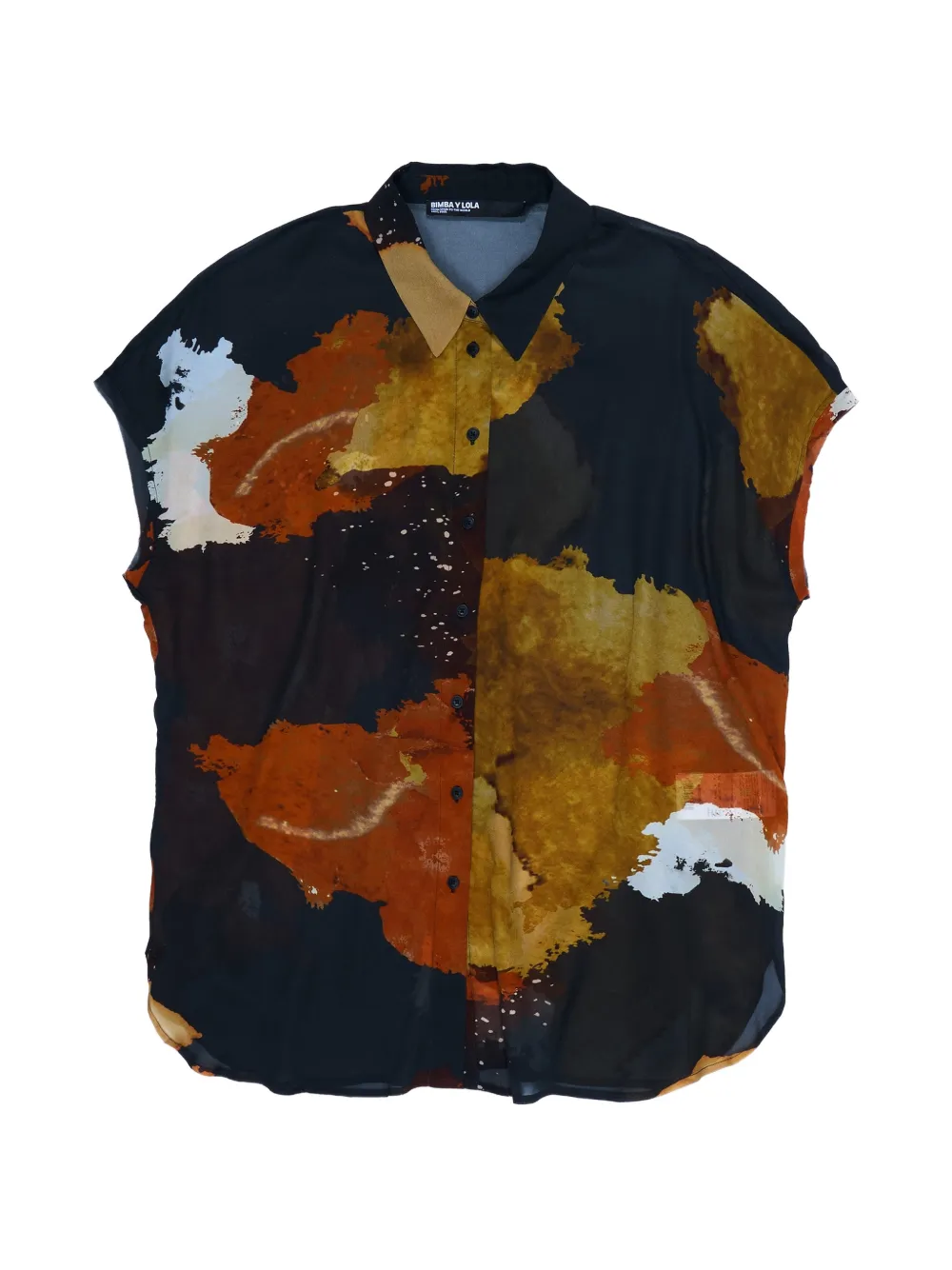 Bimba y Lola blot pattern button shirt - Nero