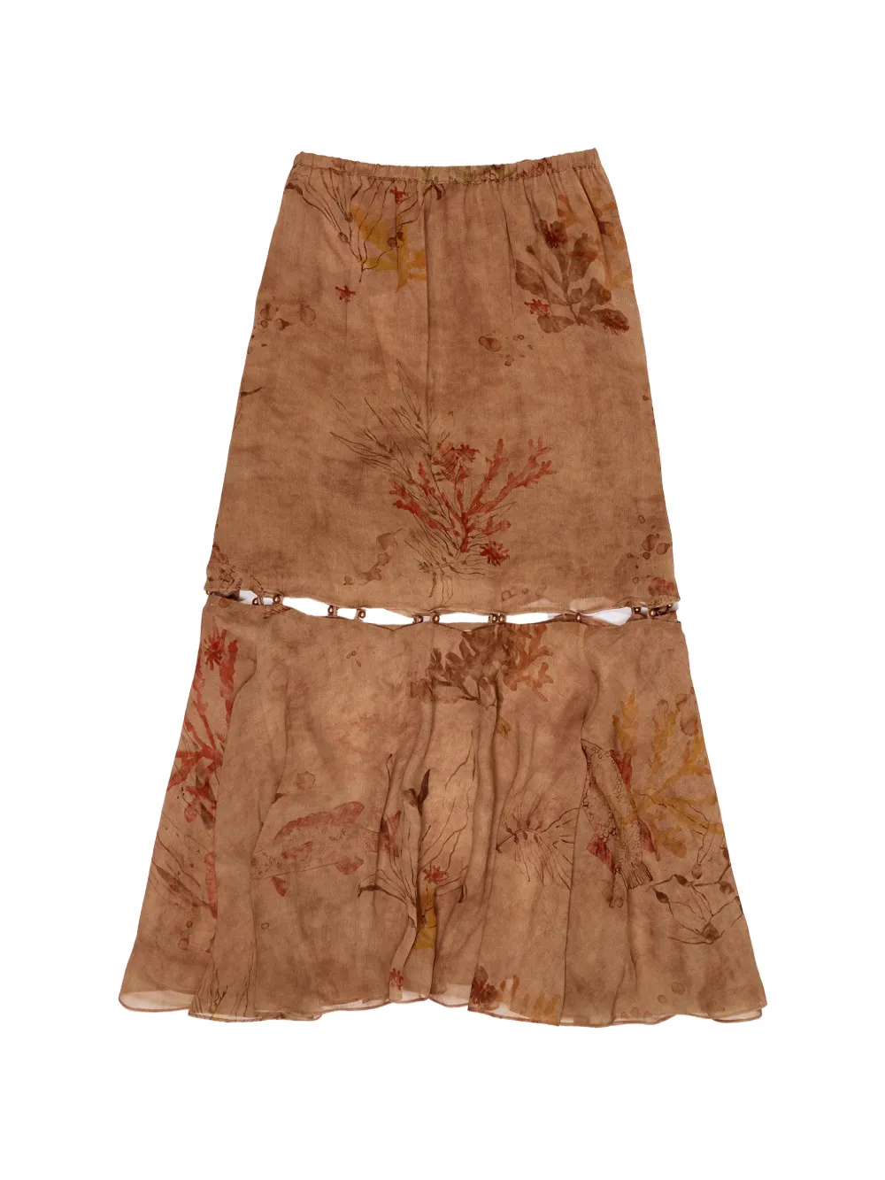 Bimba y Lola floral cutout midi skirt - Toni neutri