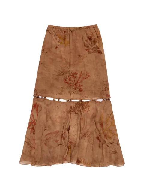 Bimba y Lola floral cutout midi skirt