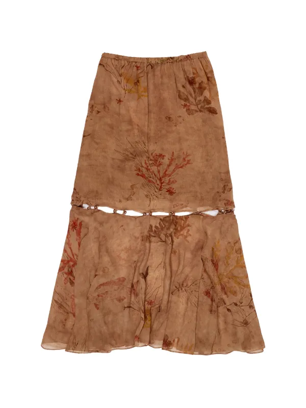 Bimba y Lola Floral Cutout Midi Skirt | Neutrals | FARFETCH