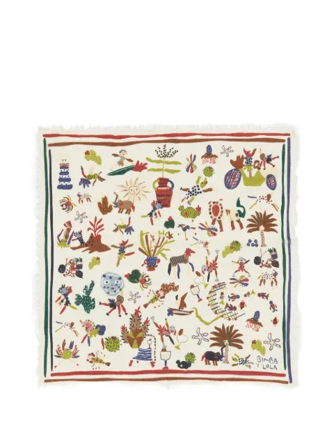 Bimba y Lola fringed print scarf