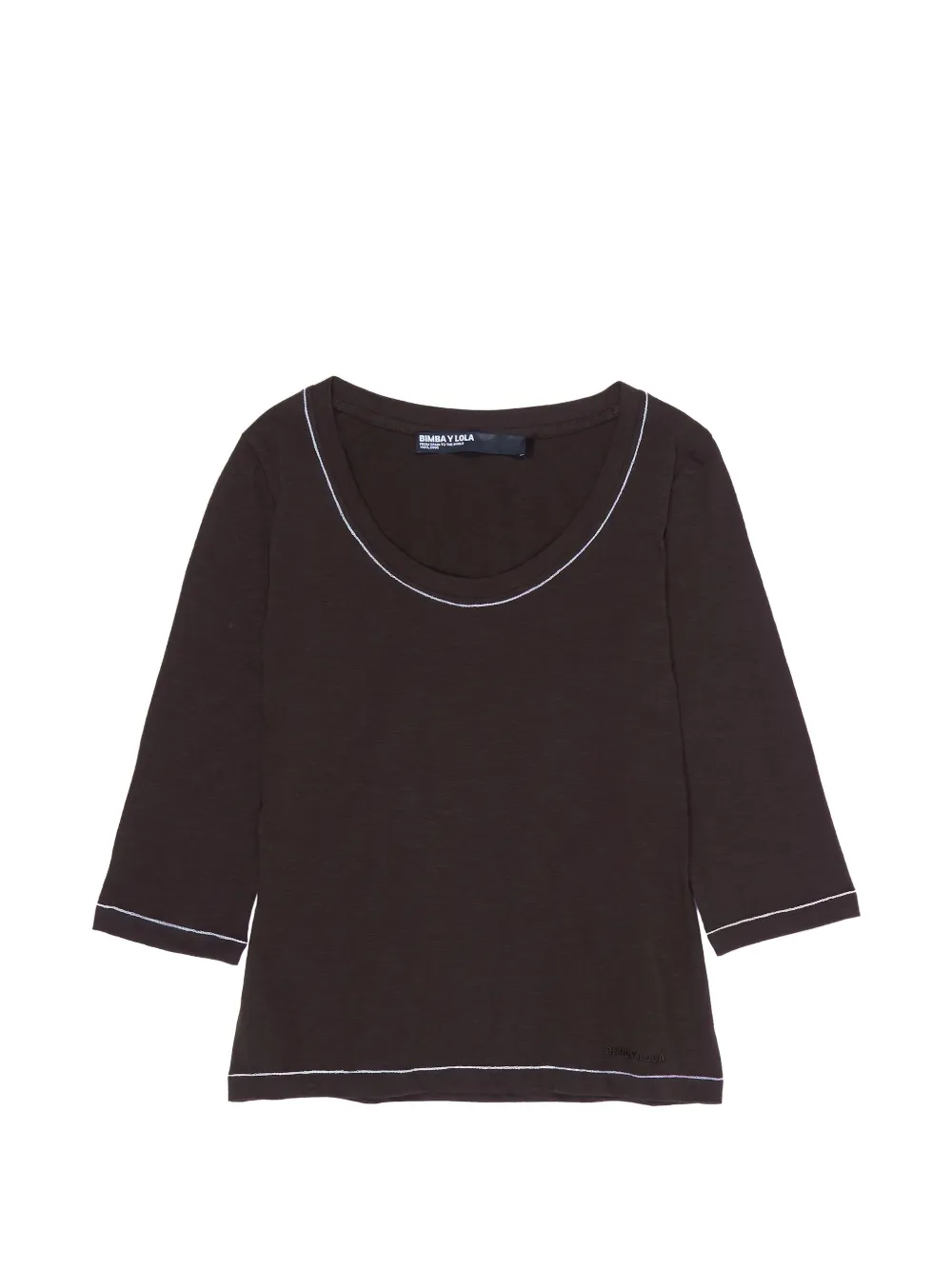 Bimba y Lola topstitch T-shirt - Marrone