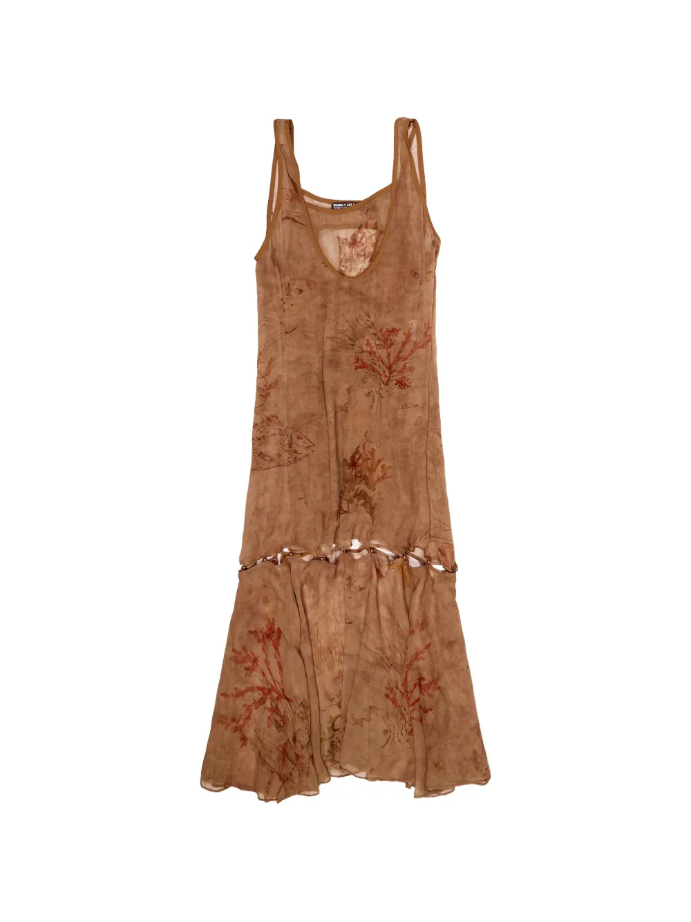 Bimba y Lola print tiered midi dress - Toni neutri