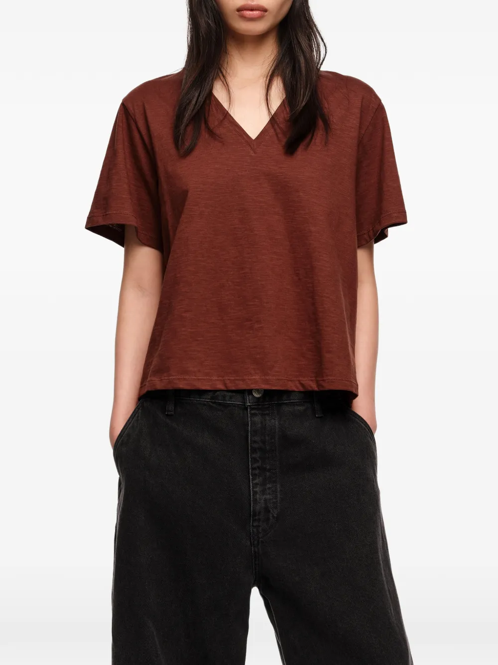 Bimba y Lola T-shirt met V-hals Bruin