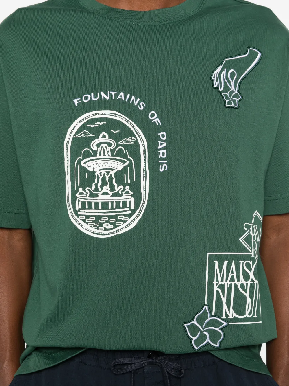 Maison Kitsuné Art Nouveau T-shirt met print Groen