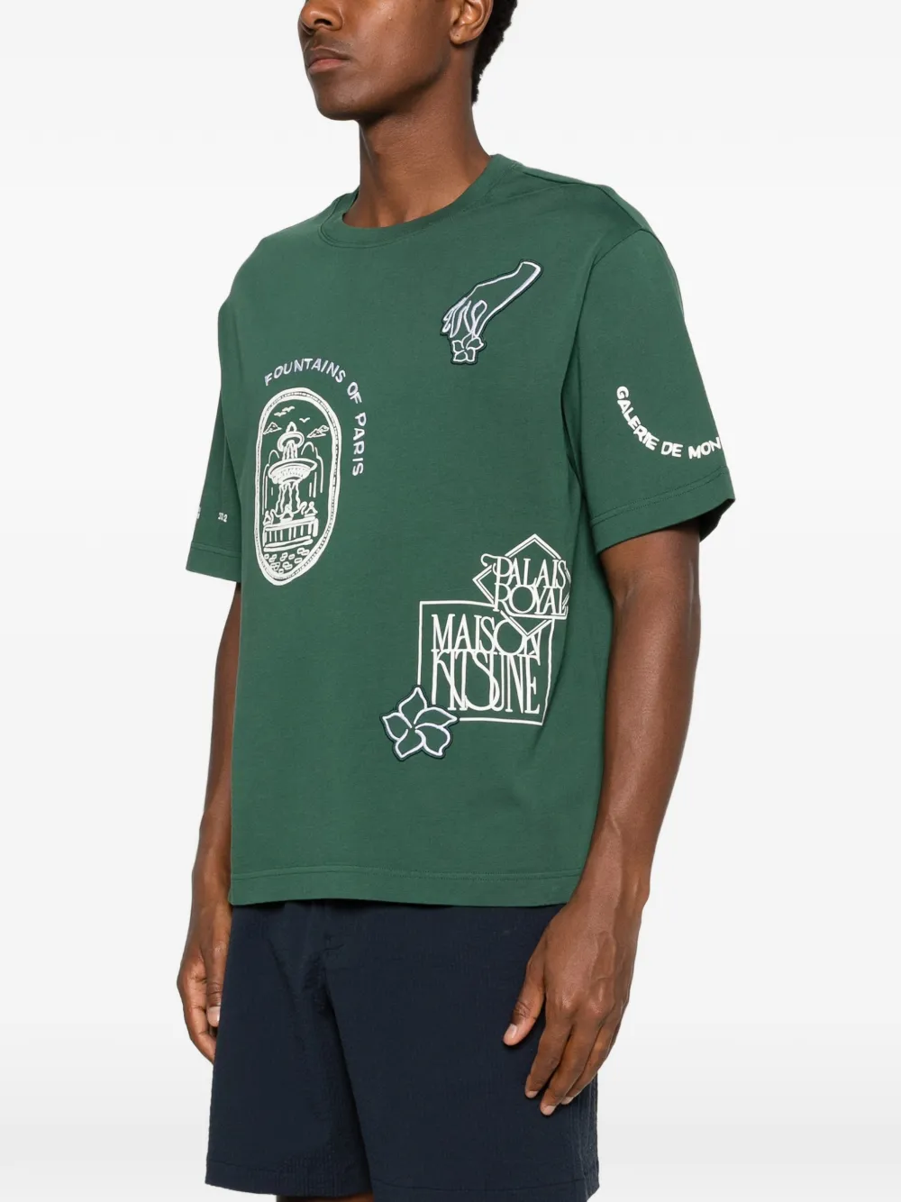Maison Kitsuné Art Nouveau T-shirt met print Groen