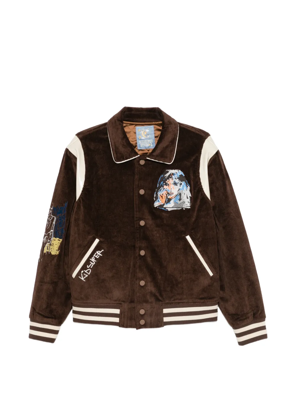 KidSuper embroidered corduroy jacket - Braun