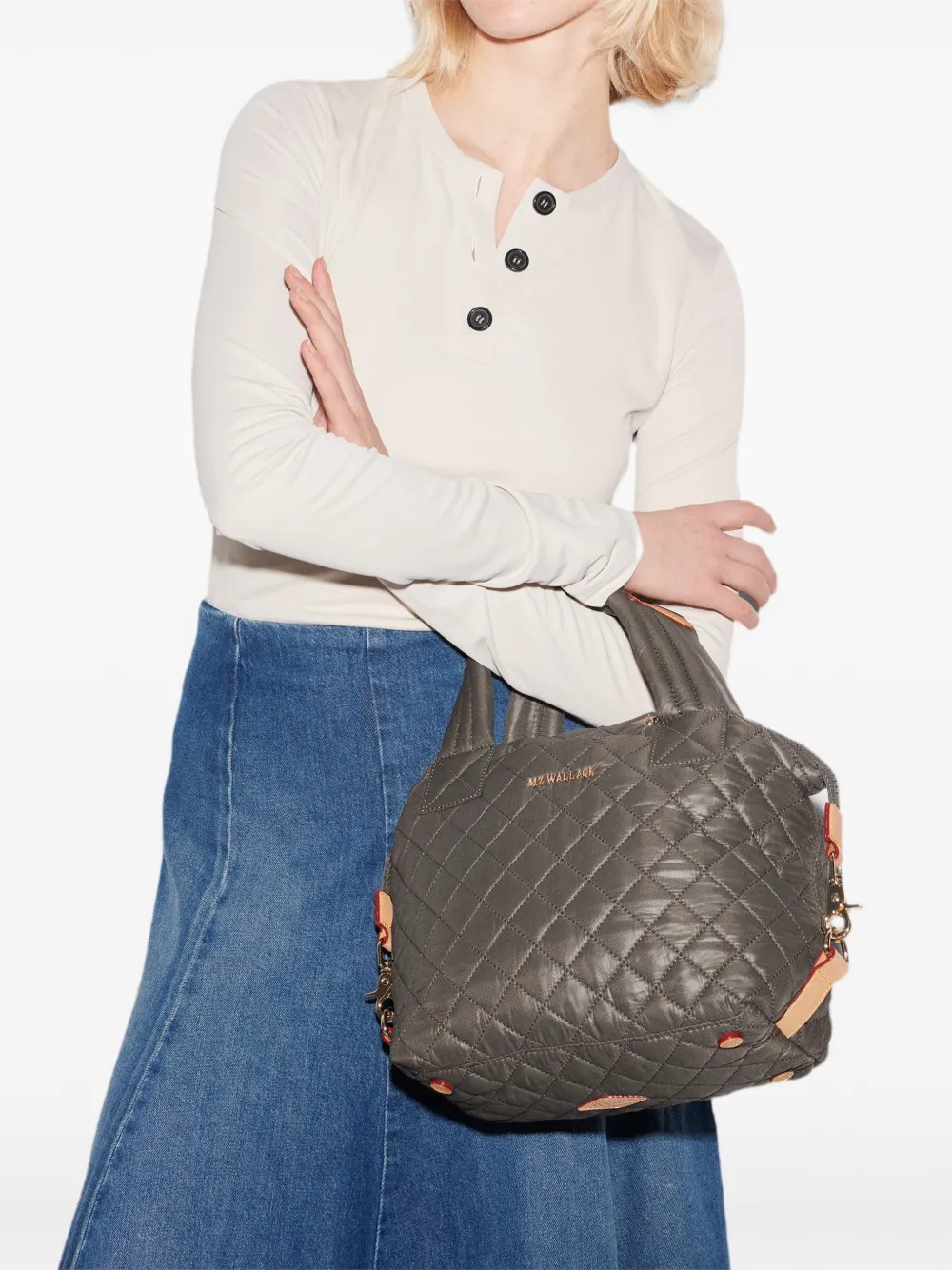  Mz Wallace Small Sutton Cross Body Bag - Grey 