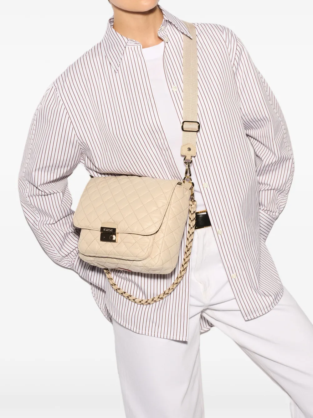  Mz Wallace Medium Crosby Cross Body Bag - Neutrals 