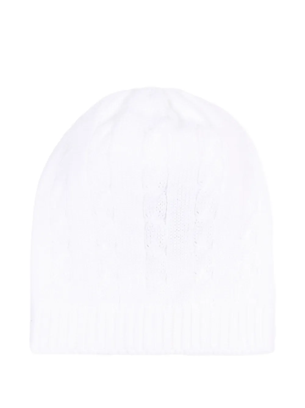 Little Bear cable-knit beanie hat - Bianco