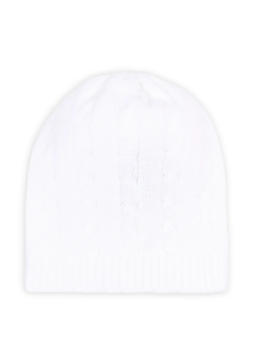 Little Bear cable-knit beanie hat - Bianco