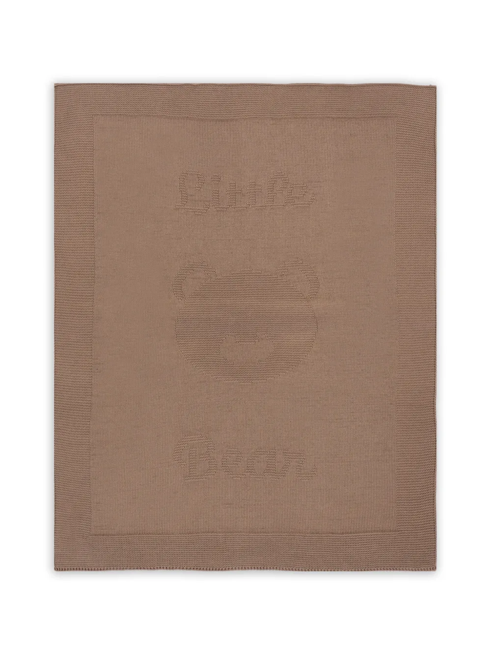  Little Bear Bear-detail Cotton Blanket - Neutrals 