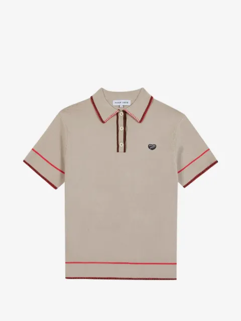 Maison Labiche contrast-trim heart-patch polo shirt
